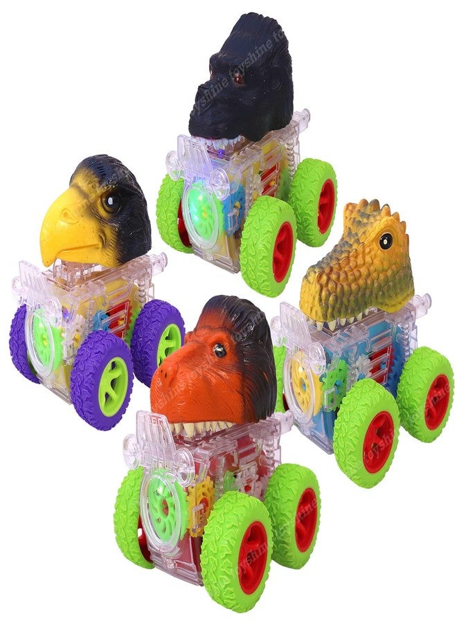 Toyshine Funny Animal Pack of 4 Automobile Car Toy Set, Friction Powered Toy Vehicle Play Set for Kids Toy for Boys, Girls, Party for 2 3 4 5 Year Old - Image 1